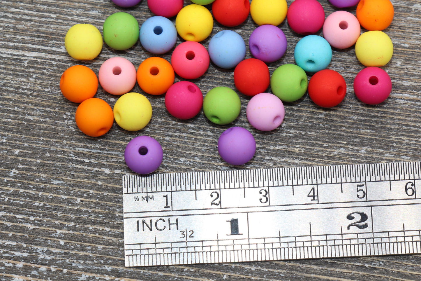 8mm Matte Multicolor Gumball Beads, Round Acrylic Loose Beads, Frosted Bubblegum Beads, Chunky Beads, Round Plastic Beads #373