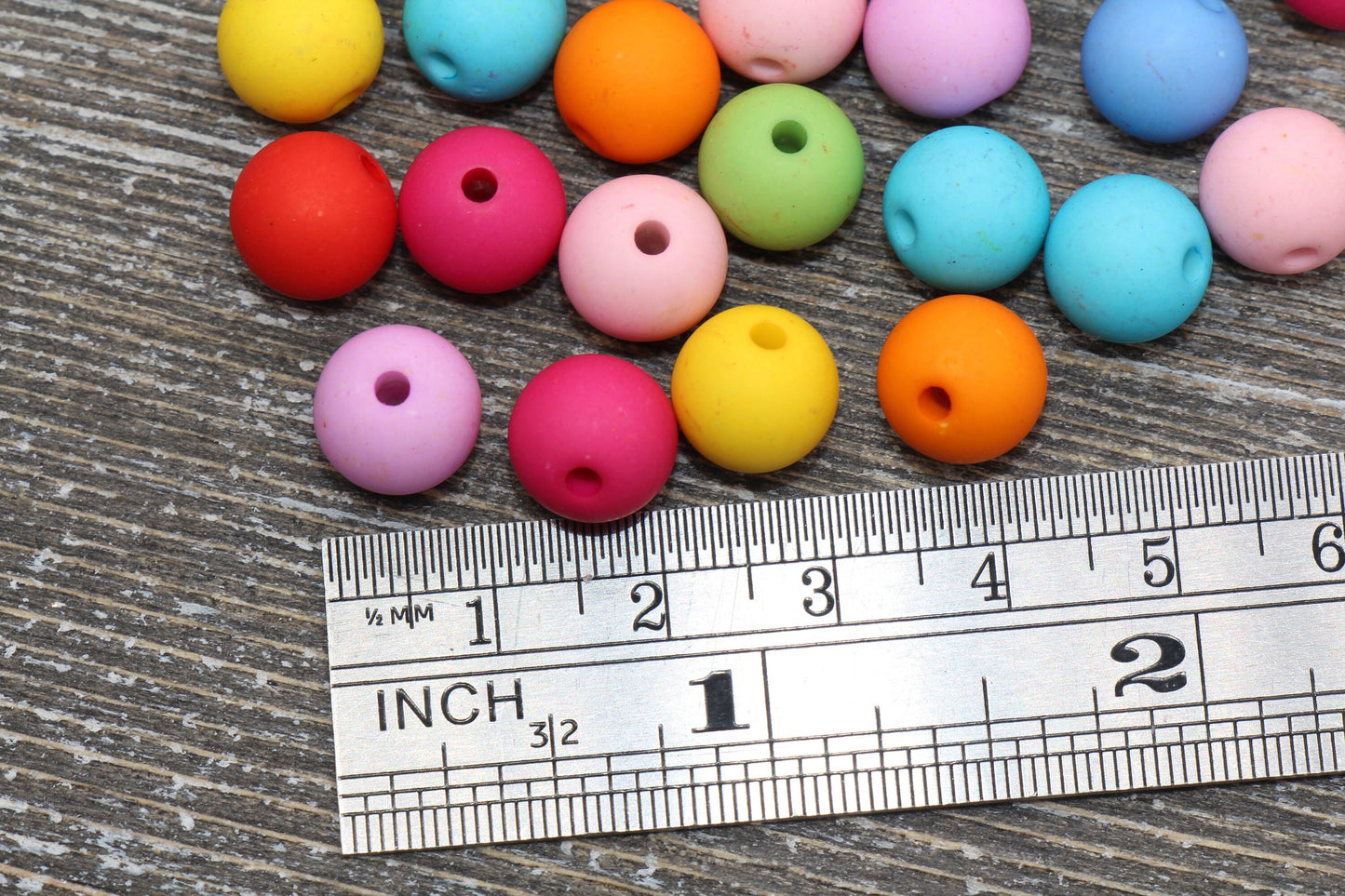 10mm Matte Multicolored Gumball Beads, Round Acrylic Loose Beads, Frosted Bubblegum Beads, Chunky Beads, Round Plastic Beads #374