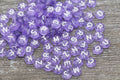 7mm Purple Acrylic Letter Beads #124