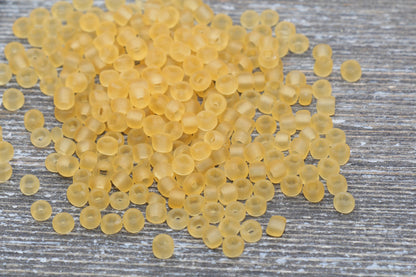 Matte Glass Seed Beads, 4mm 6/0 Glass Round Seed Beads, Matte Light Orange Trans Seed Beads, Rocailles Beads, Beading Supplies #1204