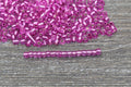 4mm 6/0 hot pink transparent glass seed beads for bracelets