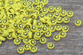 7mm Yellow Acrylic Smiley Face Beads