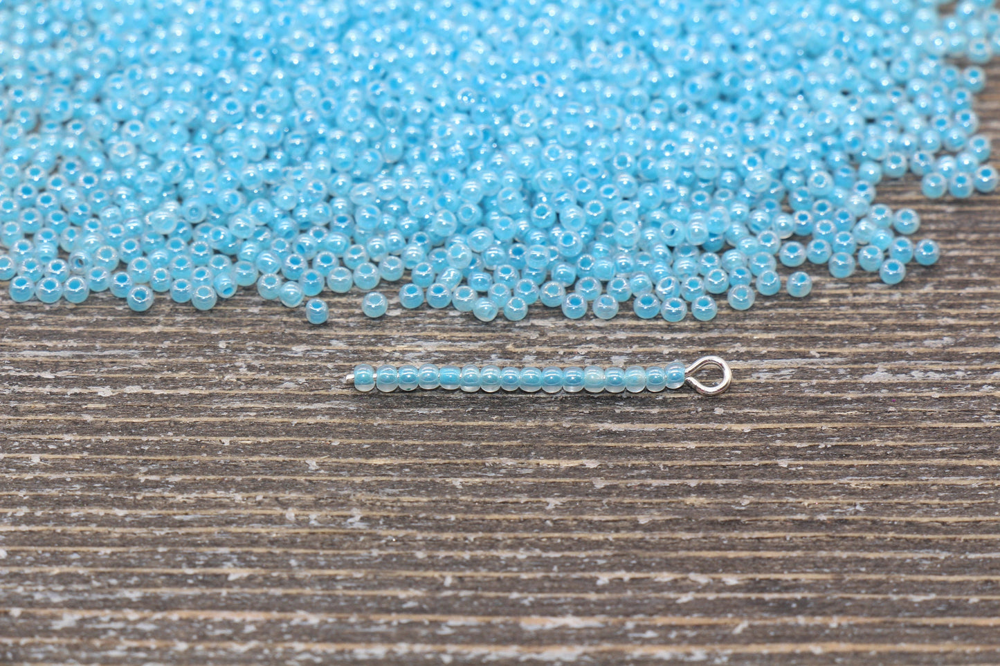 2mm Blue Creamy Seed Beads, 2mm 12/0 Glass Round Seed Beads, Glossy Blue Seed Beads, Round Beads, Beading Supplies #1307