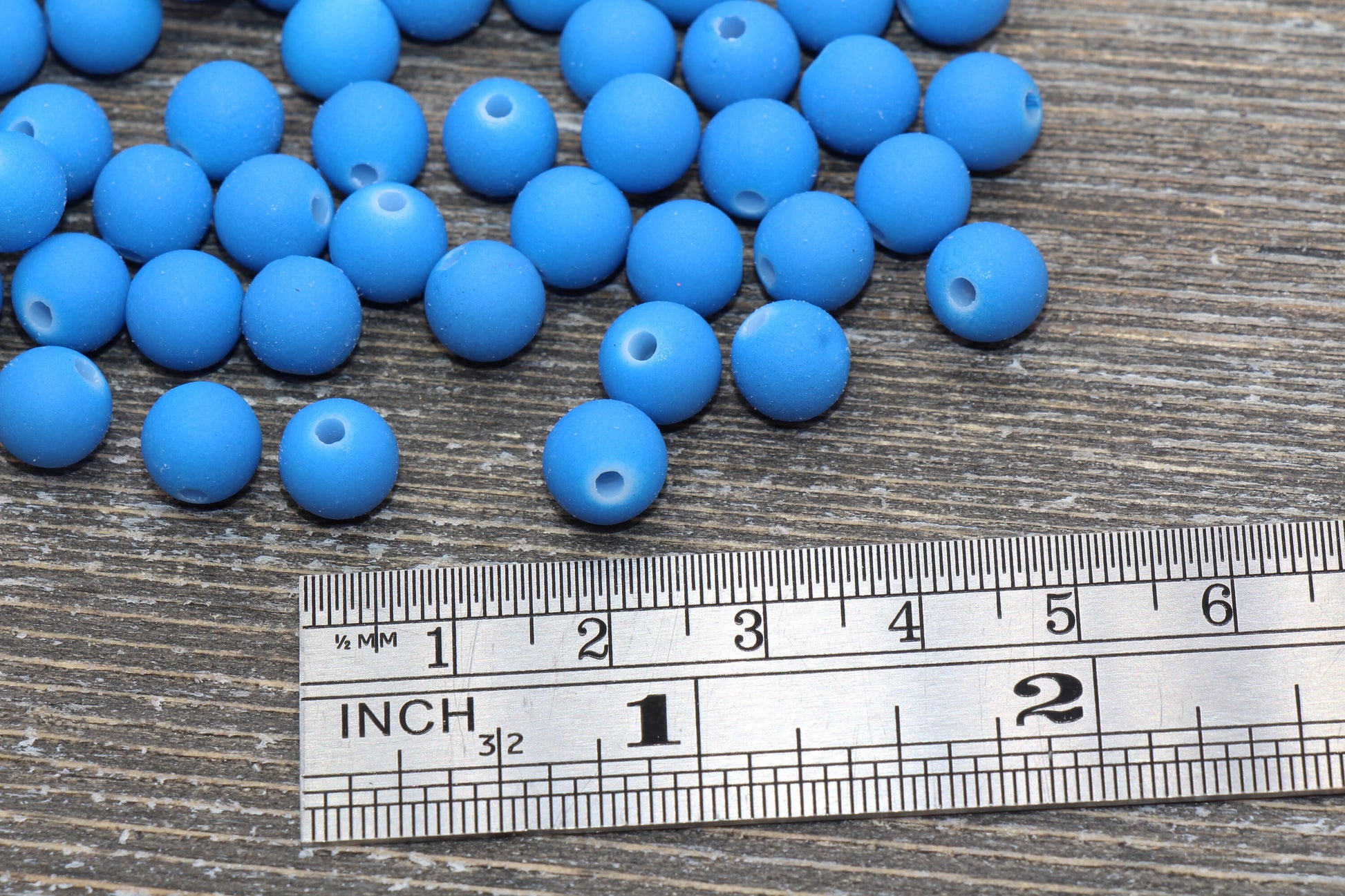 8mm Blue Gumball Beads, Round Acrylic Loose Beads, Bubblegum Beads, Chunky Beads, Bubble Gum Beads, Soft Plastic Beads #1251