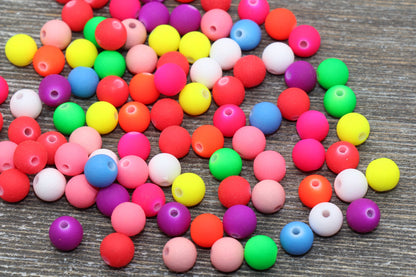 8mm Multicolored Gumball Beads, Round Acrylic Loose Beads, Bubblegum Beads, Chunky Beads, Bubble Gum Beads, Soft Plastic Beads #1254