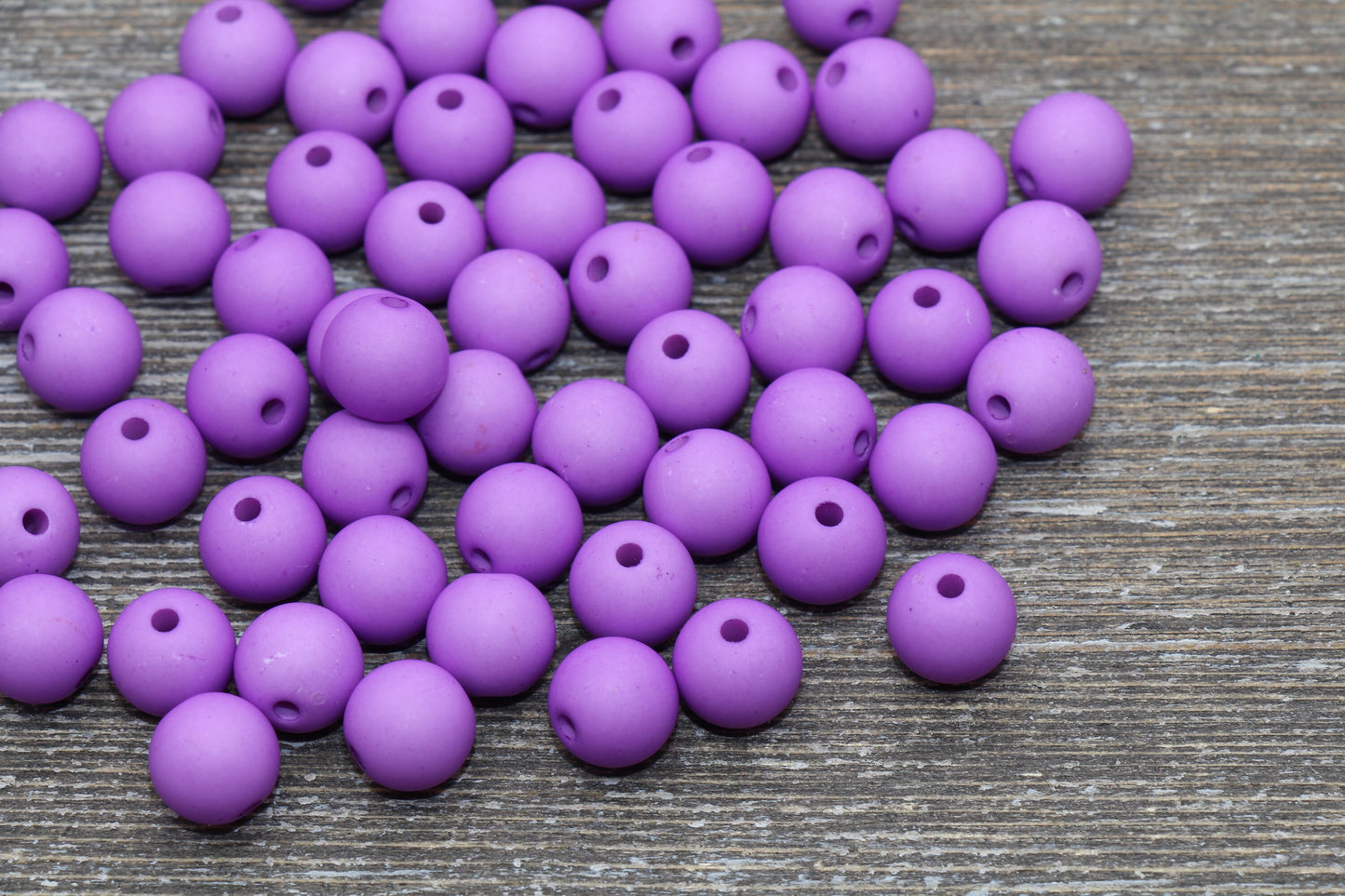 10mm Matte Purple Gumball Beads, Round Acrylic Loose Beads, Solid Bubblegum Beads, Chunky Beads, Round Plastic Beads #611