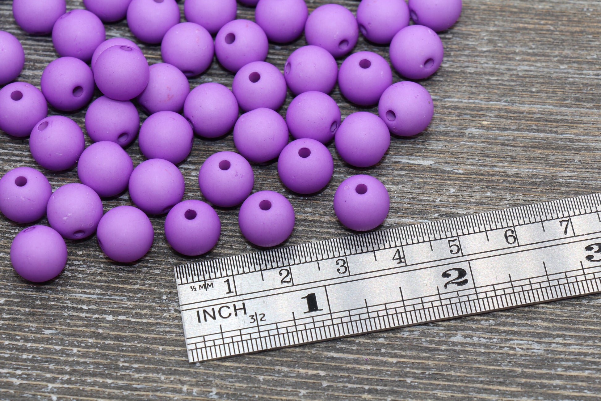 10mm Matte Purple Gumball Beads, Round Acrylic Loose Beads, Solid Bubblegum Beads, Chunky Beads, Round Plastic Beads #611