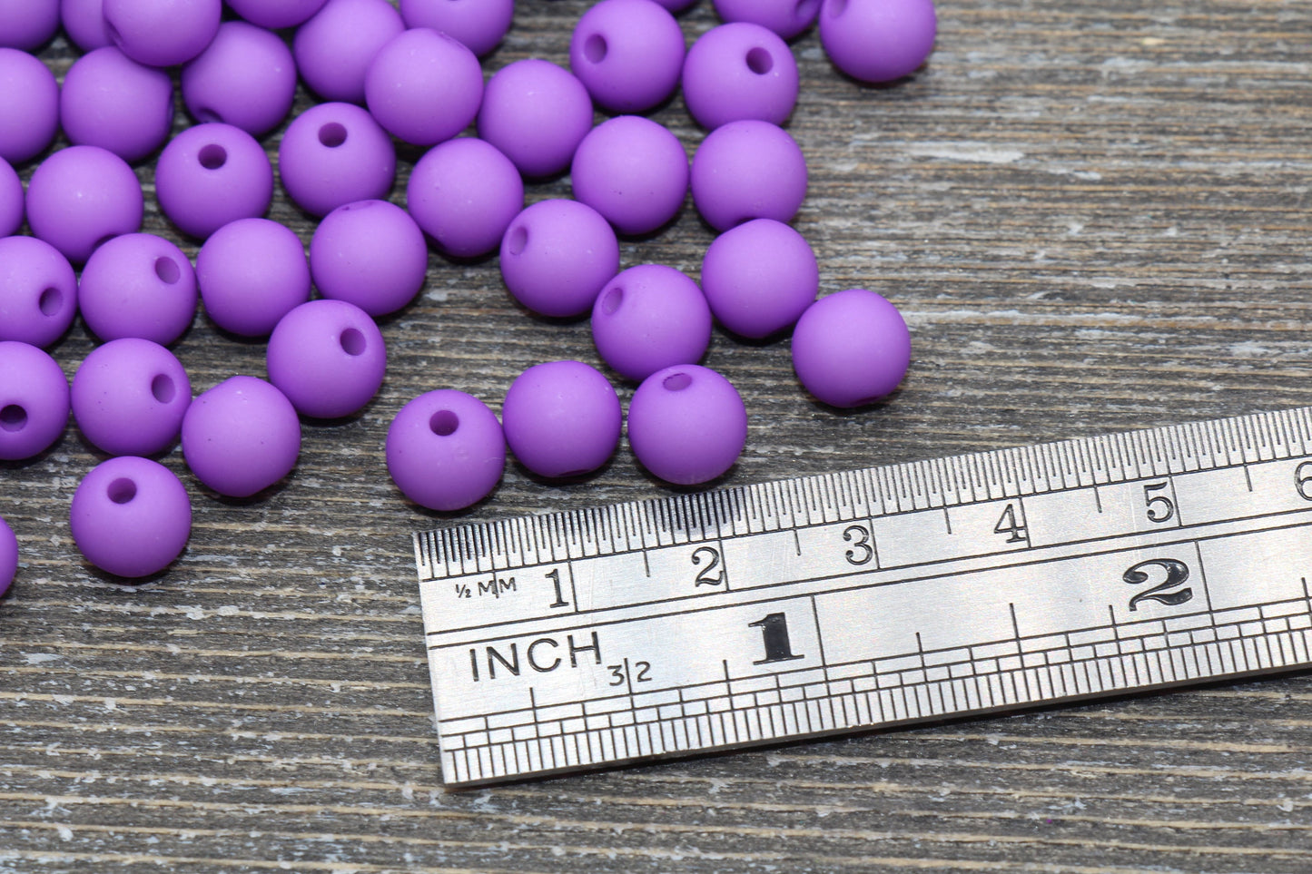 8mm Matte Purple Gumball Beads, Round Acrylic Loose Beads, Solid Bubblegum Beads, Chunky Beads, Round Plastic Beads #591