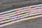 6mm pastel multicolored heishi beads for bracelets and DIY jewelry