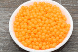 6mm Glow in Dark Orange Gumball Beads, Round Acrylic Loose Beads, Bubblegum Beads, Chunky Beads, Smooth Plastic Round Beads #1326