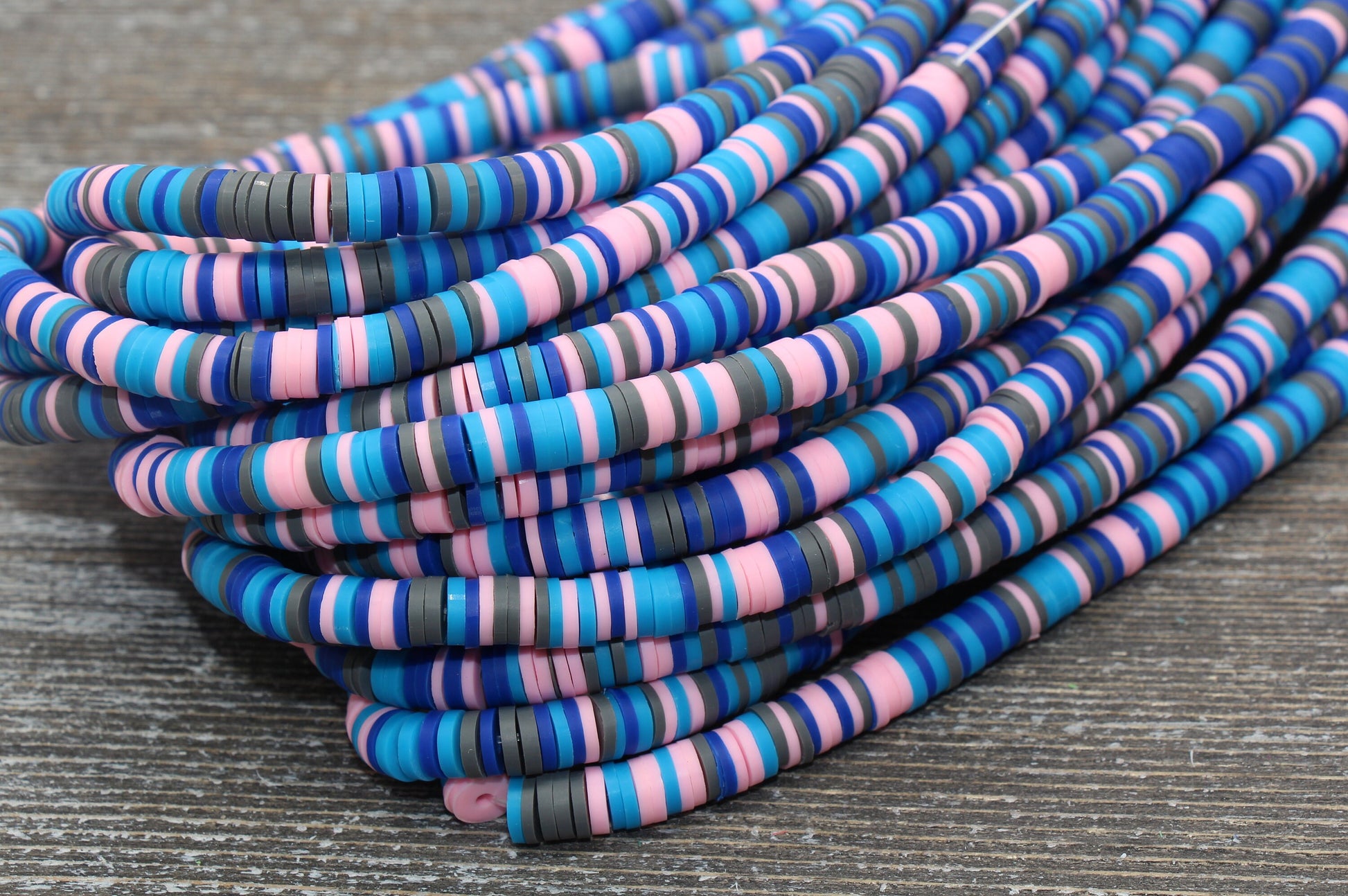 6mm Multicolored Heishi Beads, Mixed Color Polymer Clay Disc Beads, African Disc Beads, Wholesale Vinyl Heishi, 16 inch Strand #4