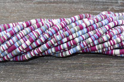 6mm Multicolored Polymer Clay Disc Beads, Mixed Color Heishi Beads, African Disc Beads, Vinyl Heishi, 16 inch Strand #28