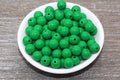 12mm Green Acrylic Gumball Beads