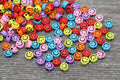 7mm Multicolor Acrylic Smiley Face Beads #371