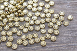 Gold Smiley Face Round Beads, Emoji Beads, Happy Face Beads, Plastic Round Beads Size 7mm #1300