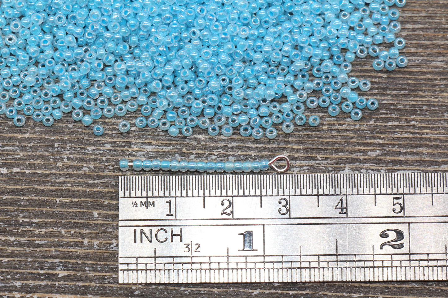 2mm Blue Creamy Seed Beads, 2mm 12/0 Glass Round Seed Beads, Glossy Blue Seed Beads, Round Beads, Beading Supplies #1307