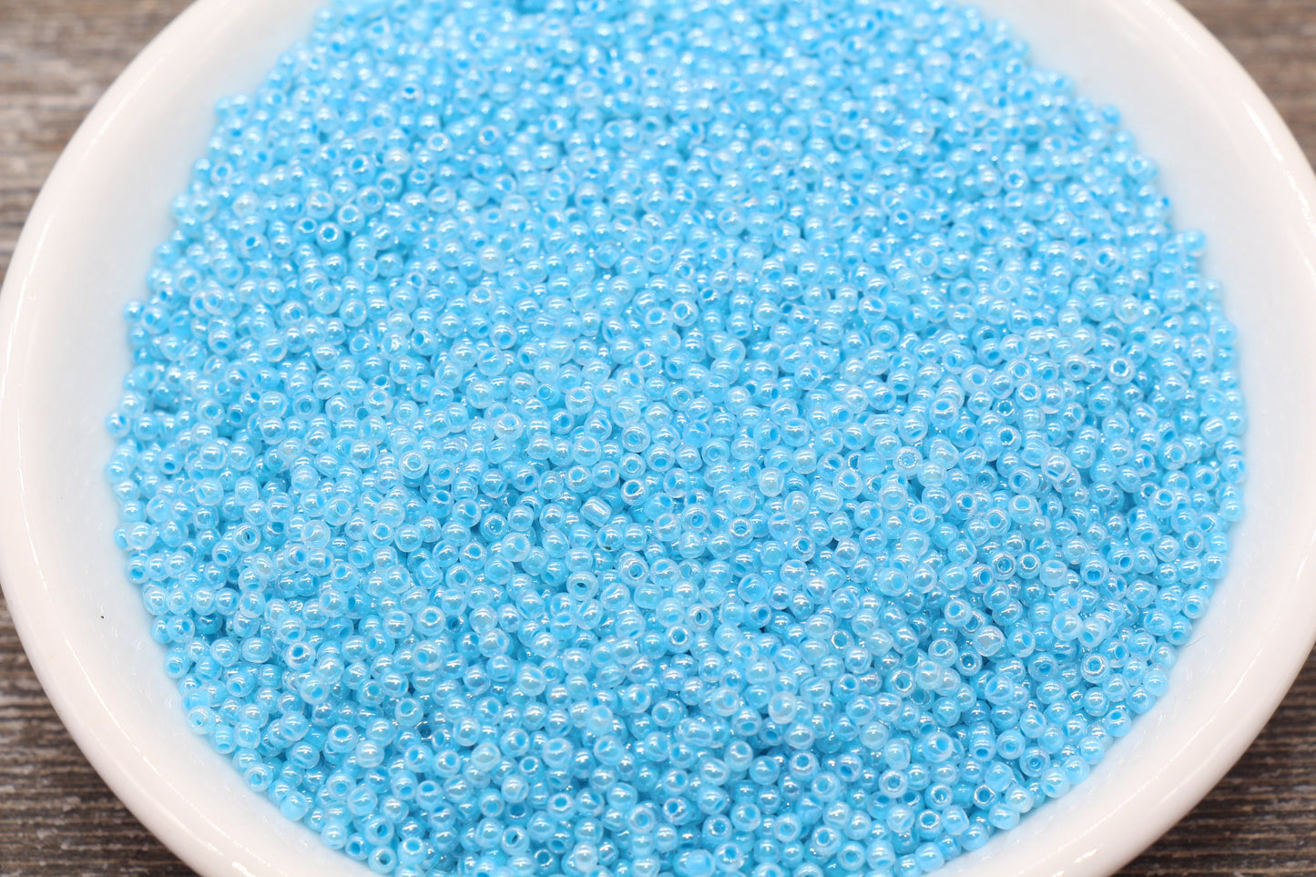 2mm Blue Creamy Seed Beads, 2mm 12/0 Glass Round Seed Beads, Glossy Blue Seed Beads, Round Beads, Beading Supplies #1307