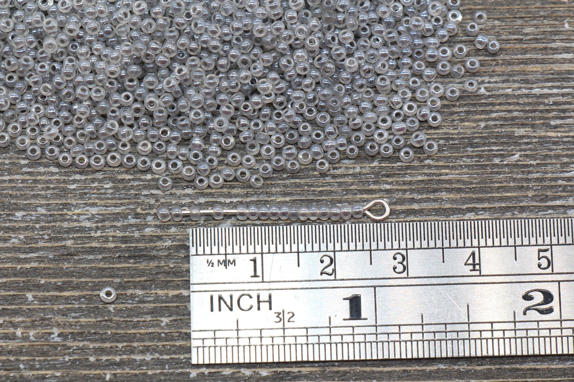 2mm Gray Creamy Seed Beads, 2mm 12/0 Glass Round Seed Beads, Glossy Gray Seed Beads, Round Beads, Beading Supplies #1309