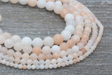 Pink Aventurine Beads, Peach Aventurine Beads, Natural Gemstone Smooth Round Beads, Sizes 4mm 6mm 8mm 10mm 12mm, Full Strand 15.5" #73