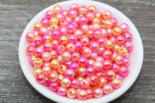 8mm Mermaid Ombre Pearls Beads, Ombre Beads, Chunky Beads, Imitation Pearl Beads, Gumball Beads, #214