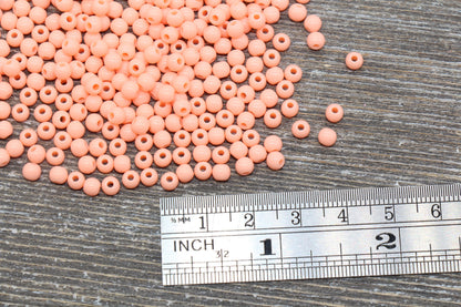 4mm Light Orange Round Beads, Acrylic Gumball Beads, Round Spacer Beads, Bubblegum Beads, Plastic Round Smooth Bead, Bracelet Beads #3124