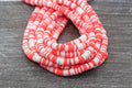 6mm orange white mixed heishi beads for bracelets and DIY jewelry