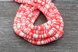 6mm orange white mixed heishi beads for bracelets and DIY jewelry