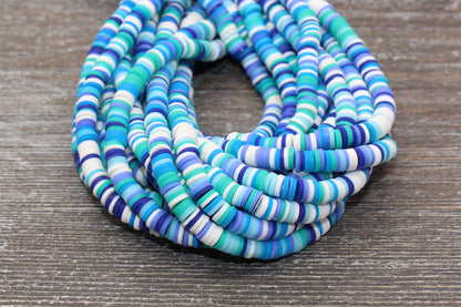 6mm Multicolored Heishi Beads, Mixed Color Polymer Clay Disc Beads, African Disc Beads, Wholesale Vinyl Heishi, 16 inch Strand #1