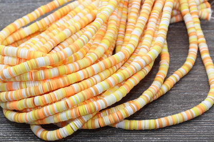 6mm Multicolored Polymer Clay Disc Beads, Mixed Color Heishi Beads, African Disc Beads, Vinyl Heishi, 16 inch Strand #433