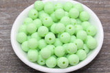 12mm Pale Green Gumball Beads, Round Acrylic Loose Beads, Bubblegum Beads, Chunky Beads, Bubble Gum Beads, Smooth Plastic Round Beads #1346