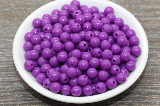 8mm Mulberry Purple Gumball Beads, Round Acrylic Loose Beads, Bubblegum Beads, Chunky Beads, Bubble Gum Beads, Smooth Round Beads #99