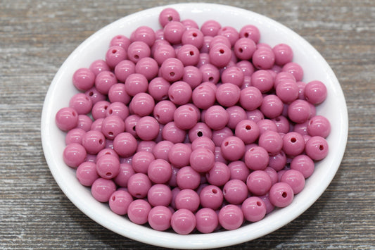 8mm Turkish Rose Gumball Beads, Round Acrylic Loose Beads, Bubblegum Beads, Chunky Beads, Smooth Plastic Round Beads #1368