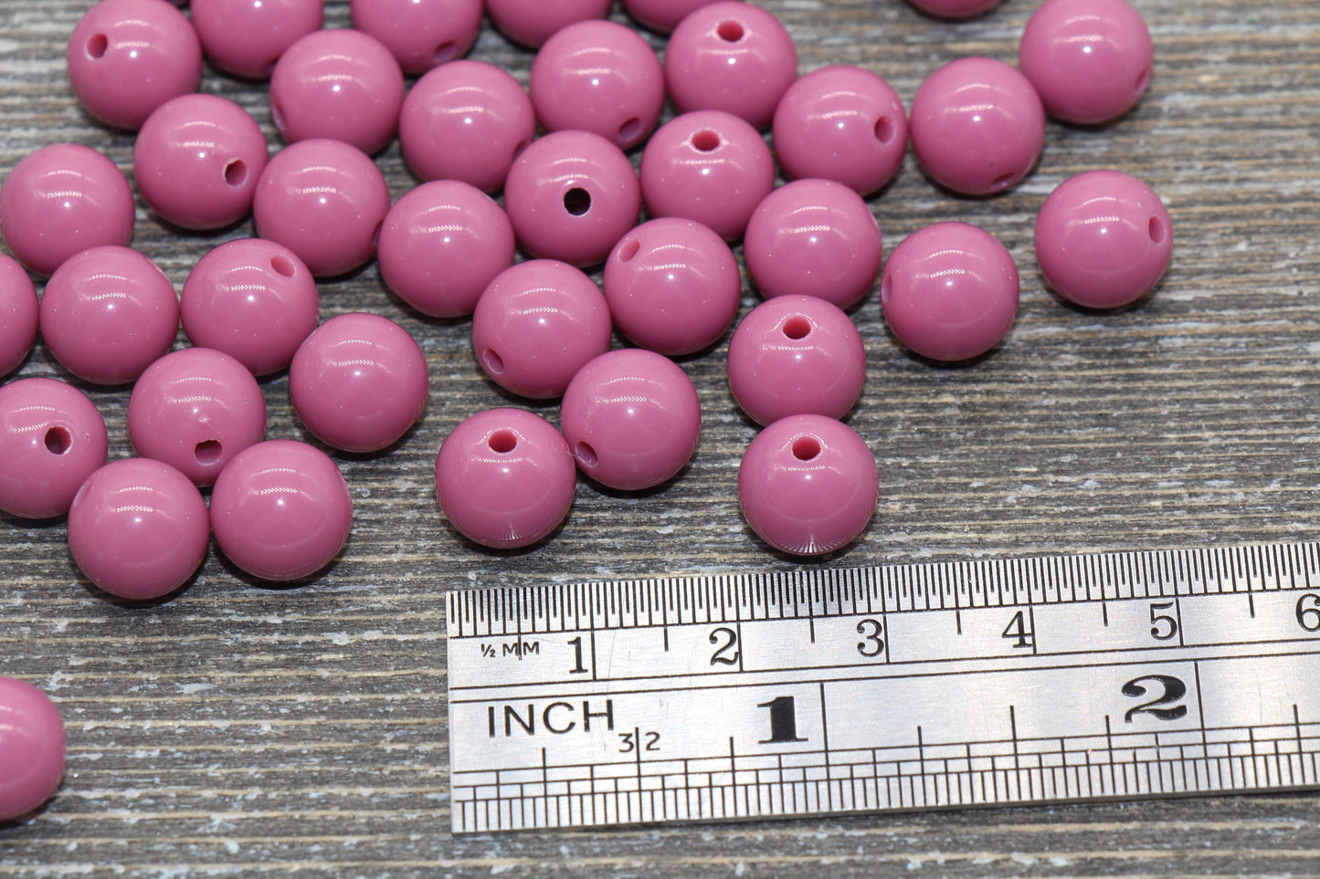 10mm Turkish Rose Gumball Beads, Round Acrylic Loose Beads, Bubblegum Beads, Chunky Beads, Smooth Plastic Round Beads #1369