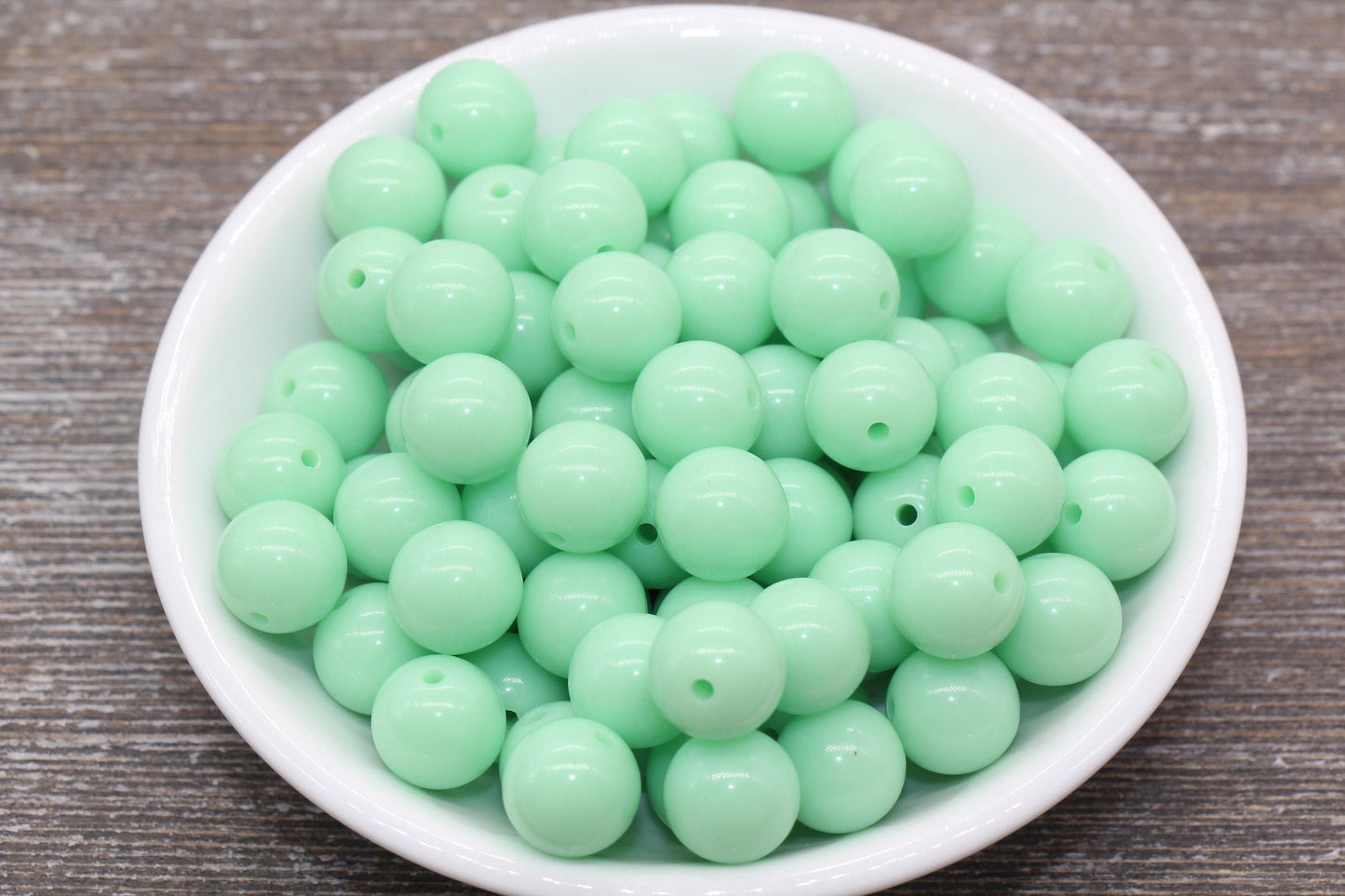 12mm Mint Green Gumball Beads, Round Acrylic Loose Beads, Bubblegum Beads, Chunky Beads, Bubble Gum Beads, Smooth Plastic Round Beads #1377