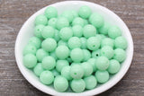 12mm Mint Green Gumball Beads, Round Acrylic Loose Beads, Bubblegum Beads, Chunky Beads, Bubble Gum Beads, Smooth Plastic Round Beads #1377