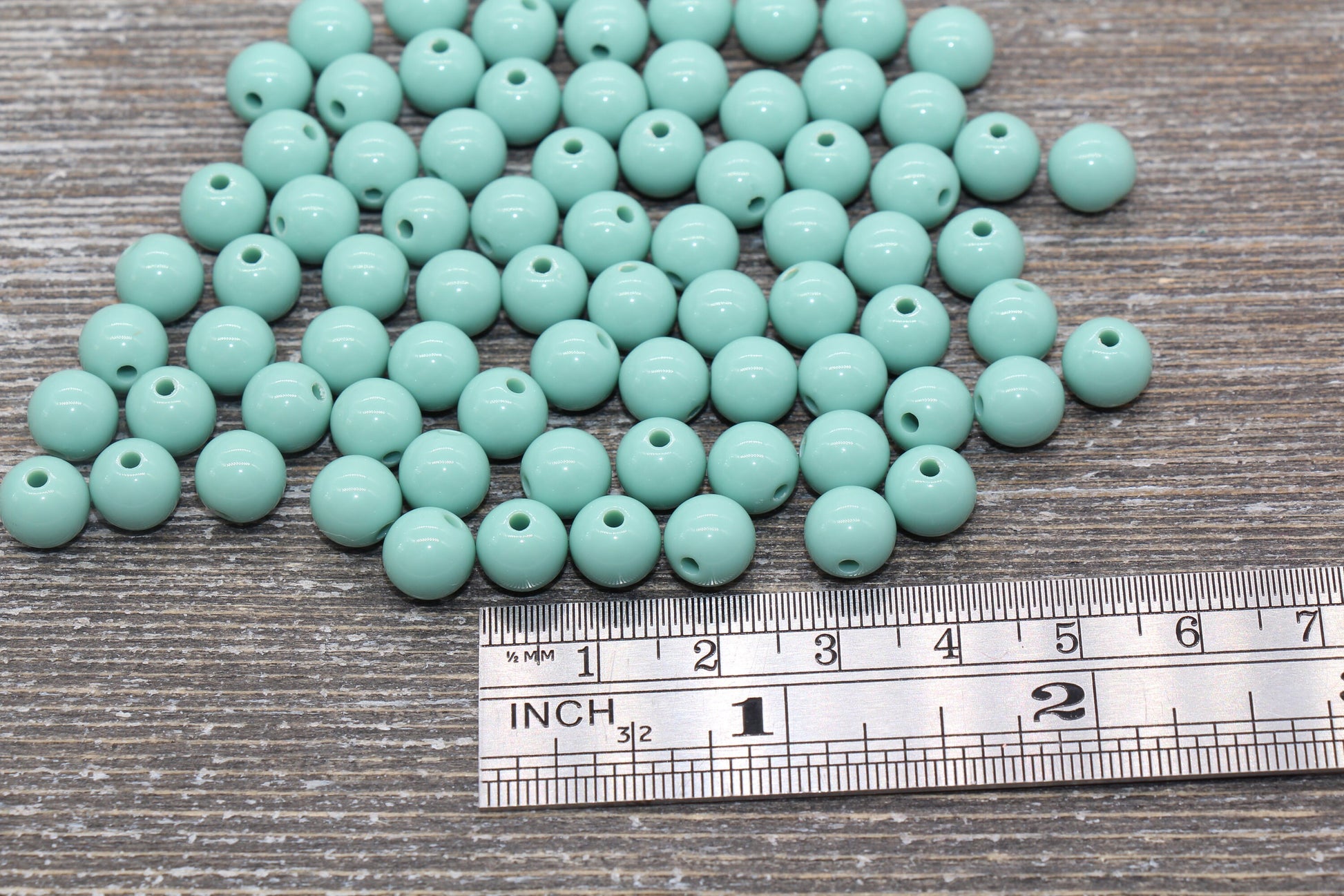 8mm Dusty Green Gumball Beads, Round Acrylic Loose Beads, Bubblegum Beads, Chunky Beads, Bubble Gum Beads, Smooth Plastic Round Beads #1383