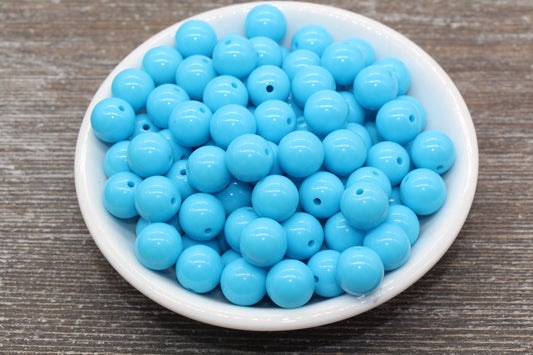 12mm Blue Gumball Beads, Blue Round Acrylic Loose Beads, Bubblegum Beads, Chunky Beads, Bubblegum Beads, Smooth Round Beads#1388