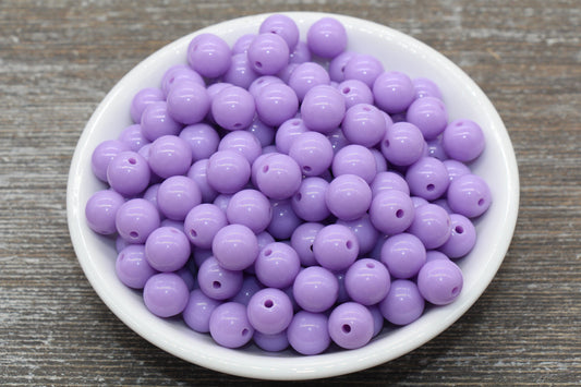 10mm Light Purple Gumball Beads, Round Acrylic Loose Beads, Bubblegum Beads, Chunky Beads, Gumball Beads, Smooth Plastic Round Beads #1395