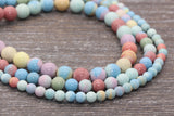 Rainbow Agate Beads, Multicolor Rainbow Agate Beads, Smooth Gemstones Round Beads, Sizes 6mm 8mm 10mm, Full Strand 15.5" #187