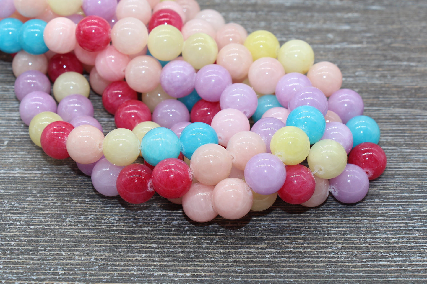 Rainbow Jade Beads, Smooth Gemstone Round Loose Beads, Sizes 4mm 6mm 8mm 10mm 12mm , Full Strand 15.5" #189