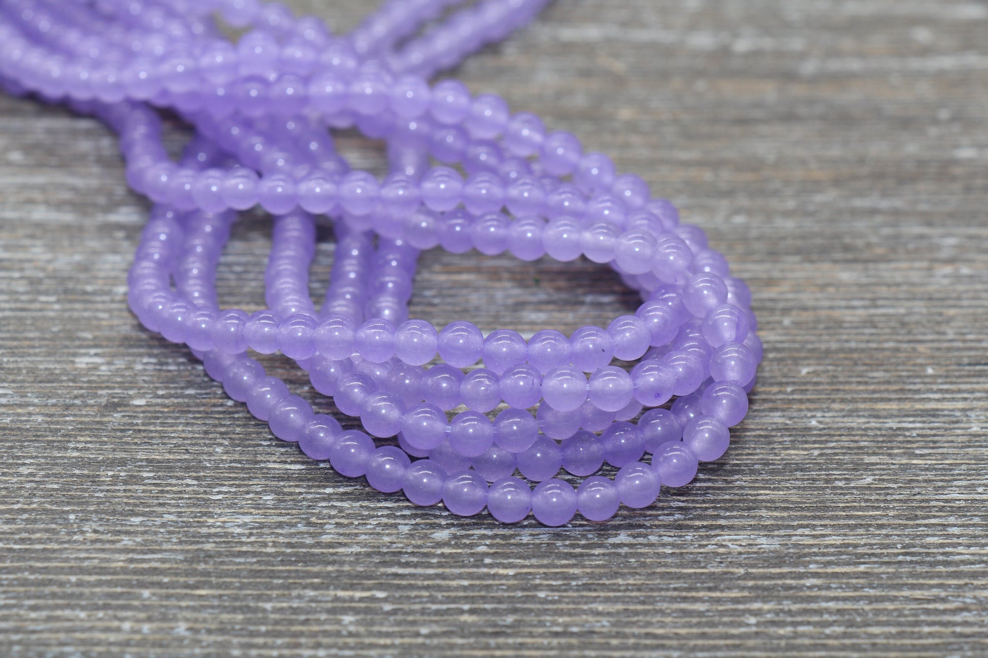 Puprle Jade Beads, Smooth Gemstone Round Loose Beads, Sizes 4mm 6mm 8mm 10mm 12mm, Full Strand 15.5" #197