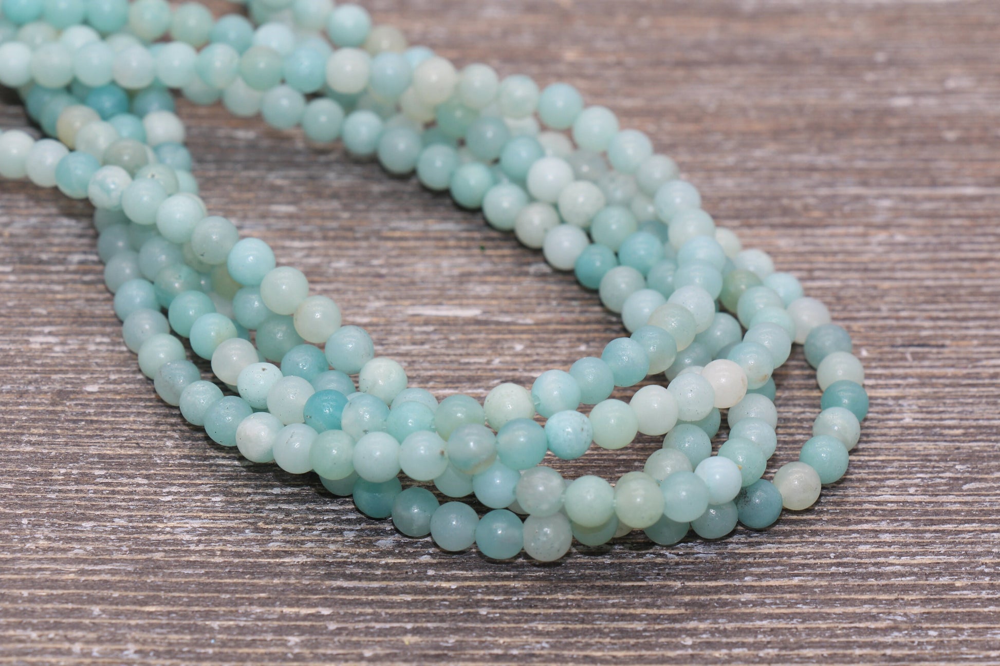 Blue Amazonite Beads, Gemstones Round Loose Beads, Sizes 4mm 6mm 8mm 10mm, Full Strand 15.5" #205