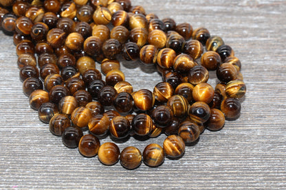 Tiger Eye Beads, Gemstone Round Beads, Size 4mm 6mm 8mm 10mm 12mm, Full Strand 15.5 inch #74
