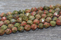 8mm faceted unakite beads, faceted beads for bracelets