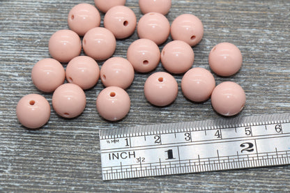 12mm Brown Orange Gumball Beads, Round Acrylic Loose Beads, Bubblegum Beads, Chunky Beads, Gumball Beads, Smooth Plastic Round Beads #1402