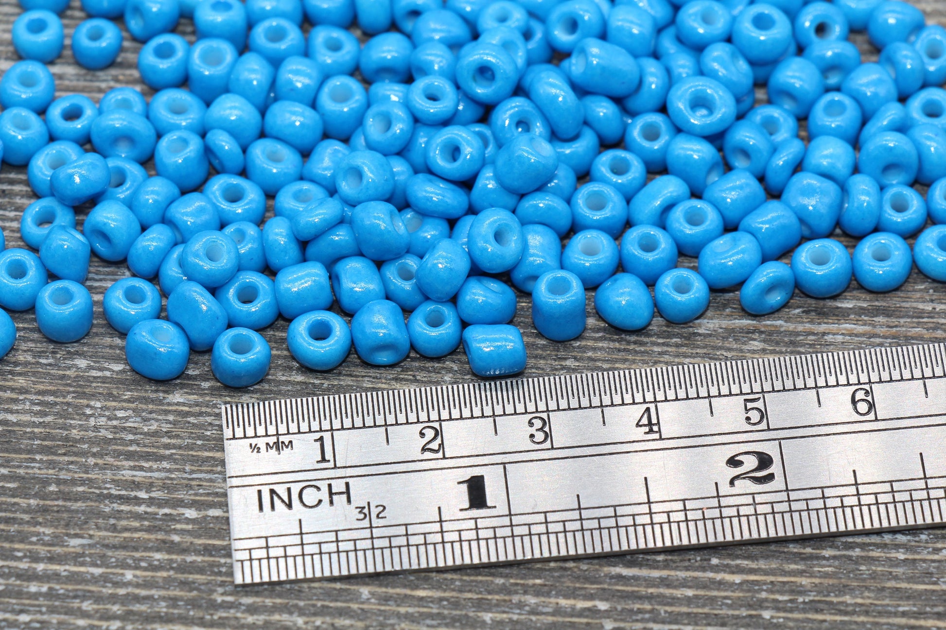 5mm Blue Glass Seed Beads, Size 3/0 Blue Opaque Czech Seed Beads, Rocailles Beads, Bead Bracelet, Beading Supplies #1425