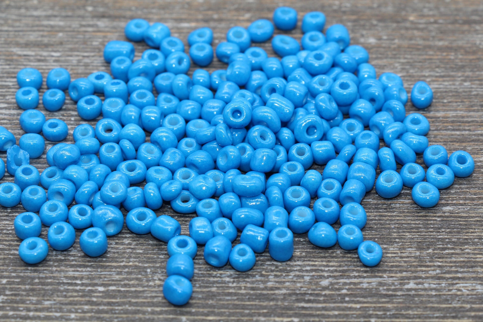 5mm Blue Glass Seed Beads, Size 3/0 Blue Opaque Czech Seed Beads, Rocailles Beads, Bead Bracelet, Beading Supplies #1425