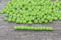 5mm green opaque czech glass seed beads for bracelets