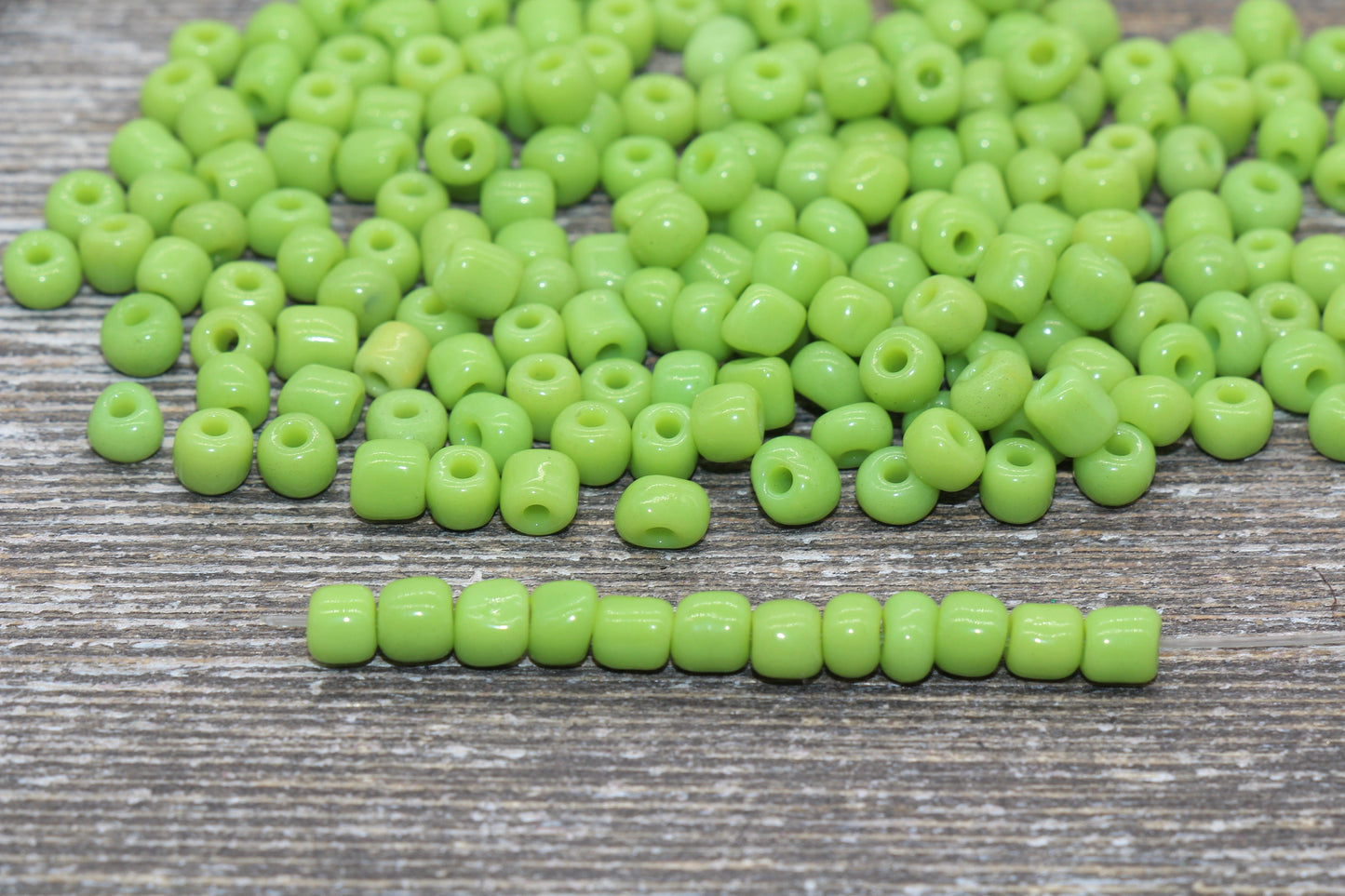 5mm Light Green Glass Seed Beads, Size 3/0 Green Opaque Czech Seed Beads, Rocailles Beads, Bead Bracelet, Beading Supplies #1444