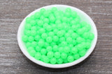8mm Glow in the Dark Green Acrylic Gumball Beads